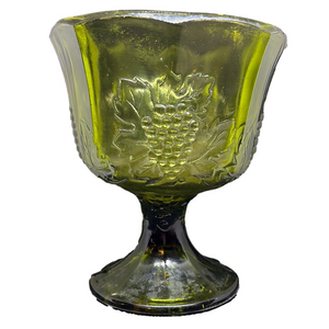 Vintage Indiana Colony Glass Harvest Green Pressed Grape Design Planter …